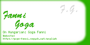 fanni goga business card